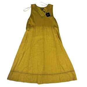 Melanie Lyne Sleeveless Linen Blend Midi Dress Mustard Size XL